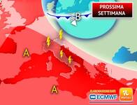 Meteo: Prossima Settimana, fronte temporalesco contro l'Anticiclone, ecco chi la spunterà